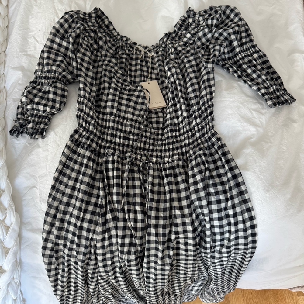 NWT Doen Ischia Dress Gingham Plaid Size XS - Picture 4 of 5